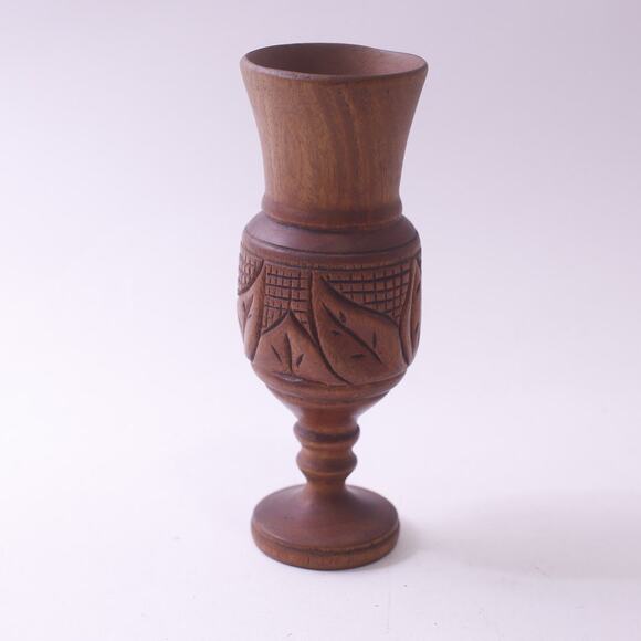 MCM, Tiki, Vintage, Wooden, Vase, Floral, Carved, Ornate, Eye-catching - Picture 1 of 2